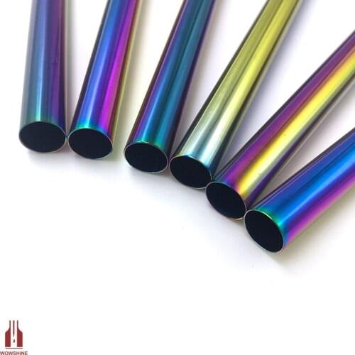 WOWSHINE New Colorful/Gold 12MM Diameter 50PCS Drinking Straw Food Grade Smooth Ends lenth 215mm Milk Tea Bubble tea straw