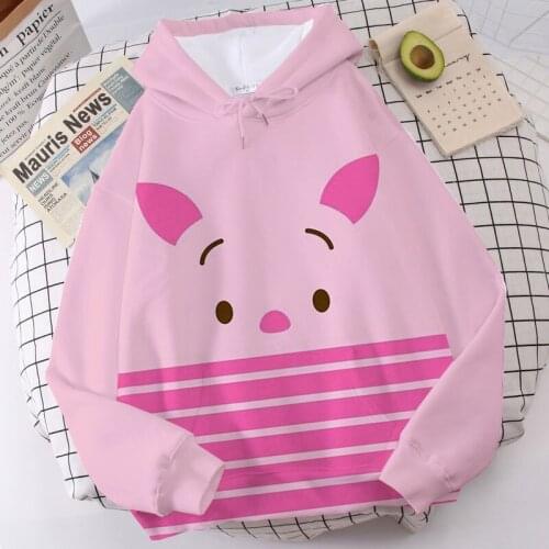 Disney Hoodie Women Fashion Cartoon Winnie the Pooh Harajuku Sweatshirt Kawaii Top Women Ulzzang Oversized Long Sleeve Jacket