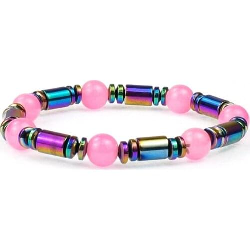 Body Slimming Weight Loss Anti-Fatigue Healing Ankle Lace Hematite Beads Stretch Bracelet Magnetic Therapy Bead Slim For Women