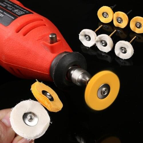 ZtDpLsd 6Pcs 3mm Shank Cloth Wheel Polishing Buffing Brush Rotary Tool for Wood Carving Metal Polishing Abrasive Grinding Tool
