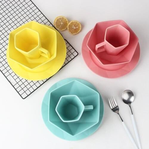 1 Set Ceramic Matte Tableware Set Elegant Porcelain Dinnerware Set Mug Plate for Breakfast (1 Plate + 1 Bowl + 1 Mug)