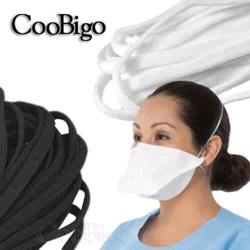 10M Width Masks Mouth Masks Elastic Bands Masks Rope Rubber Band String Ear Cord Flat Elastic Band DIY Clothing Craft 5mm Width