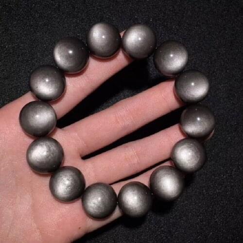 10mm/12mm AAA grade silver obsidian stone bracelet DIY jewelry bracelet natural stone bracelet for woman for man wholesale