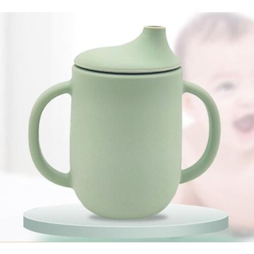 2Pcs/Set Toddler Straw Cup with Double Handles Anti-Slip Silicone Baby Training Water Mug for Home/School Kids Feeding Supplies