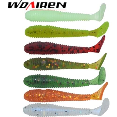 20Pcs/lot 5cm 1.6g Soft fishing lure Silicone Jig Wobblers Worm Shad Fishing bait Vivid Grubs Lures Pesca fishing Tackle WD-461