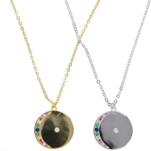 2019 necklace NEW Moon pendant Necklaces Jewelry Curved Moon Gold color Silver color Moon Necklace Jewelry Birthday Gift