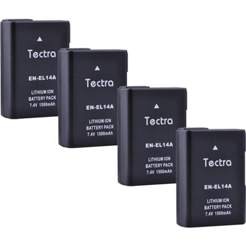 4pcs 1500mAh EN-EL14 EN-EL14a ENEL14 Battery for Nikon D3100 D3200 D3300 D3400 D5100 D5200 D5300 D5500 P7700 D3500 D7000