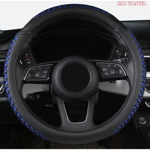 CAR TRAVEL Leather Car Steering Wheel Cover For Toyotas Corolla CHR Avensis RAV4 Auris Yaris Land Cruiser Prado