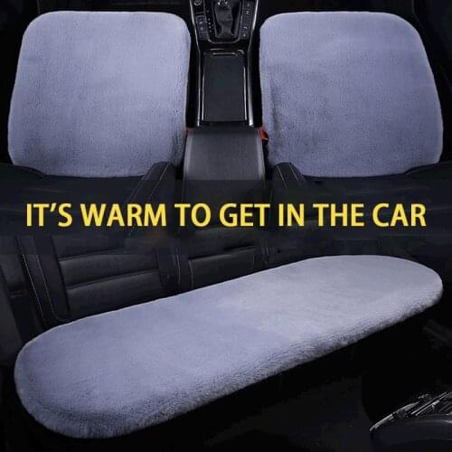 Car Seat Cushion Winter Plush Rabbit Fur Winter Warmth Thick Wool One Piece Square Cushion Backrest Three-Piece Cushion Cover