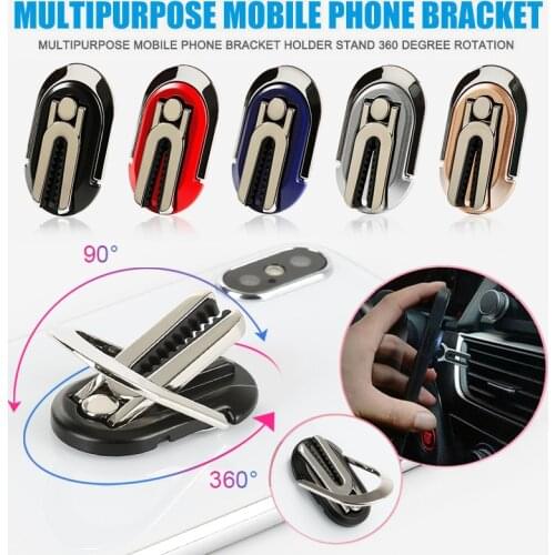 Car Mobile Phone Holder Universal Phone Ring Stand 360 Degree Multipurpose Magnetic Finger Ring Phone Holder Bracket