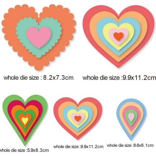 Heart Shape Basic Border Frame Set Metal Cutting Dies for Scrapbooking Photo Album Decor Embossing Paper Card Crafts New 2020