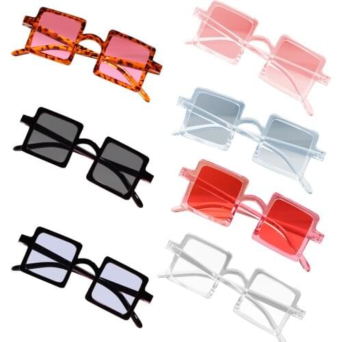 7 Colors Kids Square Sunglasses UV400 Protection Transparent Beach Sunglasses for Toddler Boys Girls 2-10Years