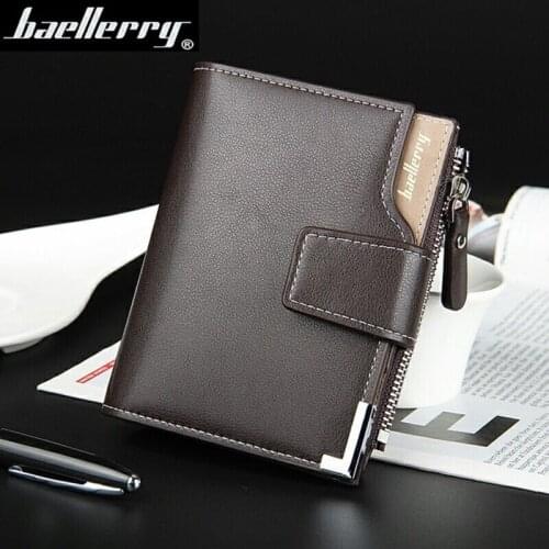 Men Luxury Wallet Blocking Crazy Horse Leather Leisure Zip Clasp Coin Purse Vintage Money Clip Credit Card Holder Malas Hand Bag