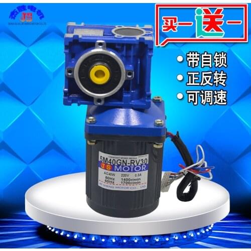 AC 220V 40W Variable Speed Motor Single-Phase Motor Low Speed Positive Reversal Worm Gear Deceleration Small Motor