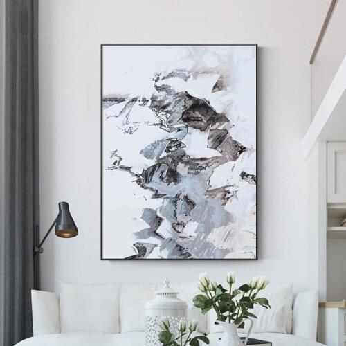 Geometry Wall Art Canvas Painting Marble Agate Modern Abstract Posters Prints Grey Pictures for Bedroom Living Room Home Decor