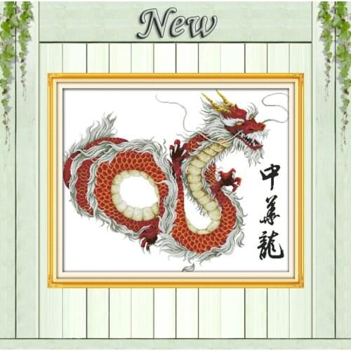 Chinese dragon fairy mascot decor paintings counted printed on canvas DMC 11CT 14CT Cross Stitch kits embroidery needlework Sets