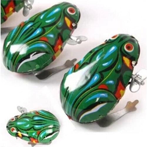 Classic Tin Clockwork Clockwork Toy Jumping Frog Childrens Vintage Toy Boy Boy Education Baby Baby Classic Toy Wind Up Toys