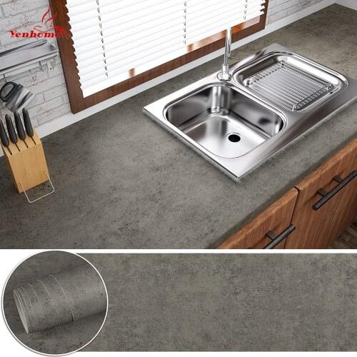 Contact Paper for Countertops Waterproof Self Adhesive Removable Wallpaper Furniture Matte Cement Peel and Stick Decorative Film