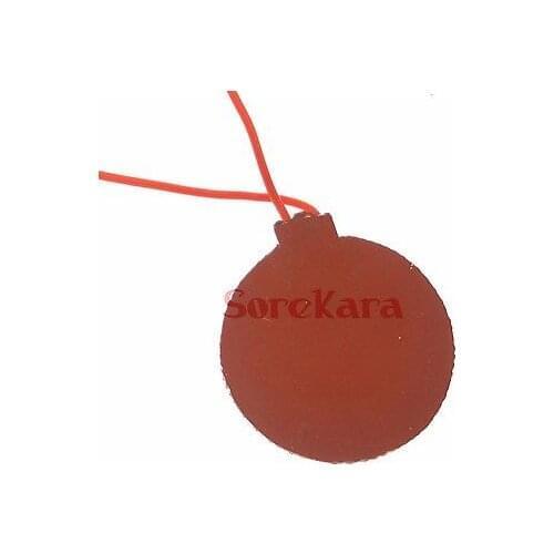 DC 12V 80mm Diameter 15W Round Flexible Waterproof Silicon Heater Pad For Oil Tank 3D Pringter Electrical Wires