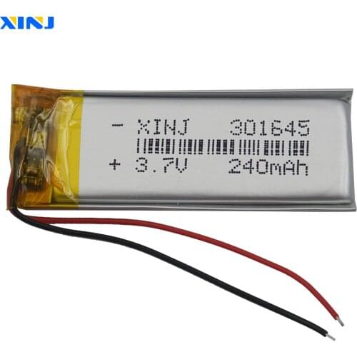 XINJ 3.7V 240mAh Li lithium-polymer battery li po Liion cell 301645 For DIY E-book Recorder pen Driving recorder MP4 Camera GPS
