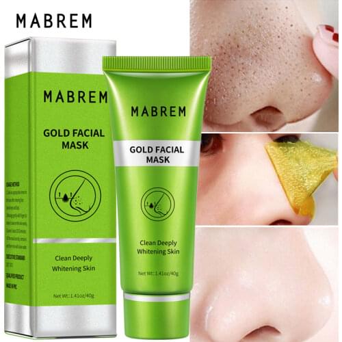 Hot Sale MABREM Gold Blackhead Mask Remove Stains Shrink Pore Improve Rough Skin Acne Shills Blackhead Remover Mask Oil-control