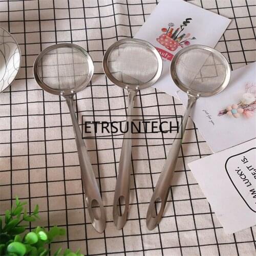 100pcs Stainless Steel Reusable Coffee Colander Filter Resistance Mesh Strainer Oil Skimmer Spoon Kitchen Cookware Tool