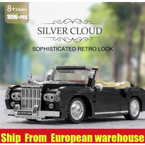 Mould King 10006 high-tech Car Toys MOC 1964 RR Sliver Cloud Car Model Building Blocks Assembly High-Tech Bricks Christmas Gift