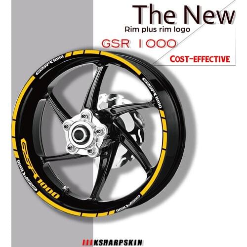 Motorcycle wheel sticker rim motorcycle Front Rear Tire logo reflective decorative stripe kit set For SUZUKI GSR1000 GSR 1000