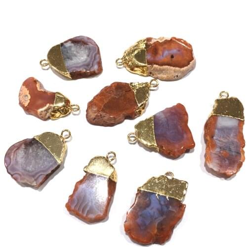 Natural Stone Agates Fashion Irregular Semi-precious Stone Charms For Jewelry Making DIY Earring Necklace Accessories 1PC