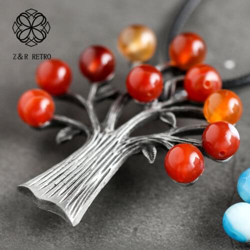 Tree Of Life Necklaces & Pendants Handmade Necklaces For Women Jewlery Rope Long Chain Big Women Accessories Gifts For Friends