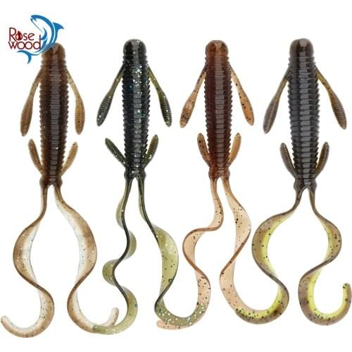 RoseWood 6g 9.5cm Soft Fishing Lures Long Tails Soft Plastic Creature Bait Crawfish Big Bite Bait Fishing Tackle Lure 5pcs/Lot