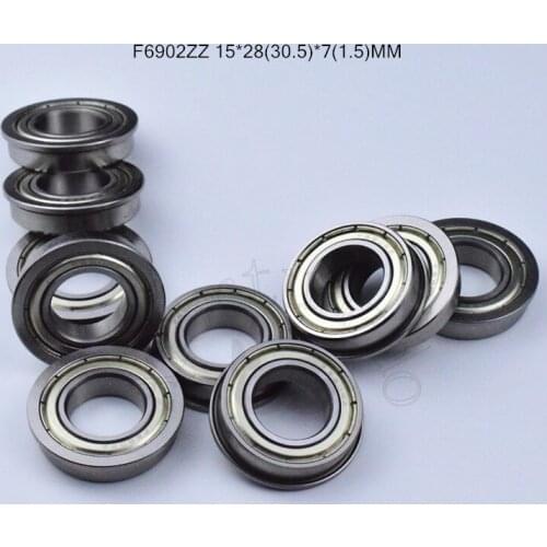 F6902ZZ bearing 15*28(30.5)*7(1.5)MM 10pieces Flange bearings 6902 F6902Z F6902ZZ chrome steel deep groove bearing