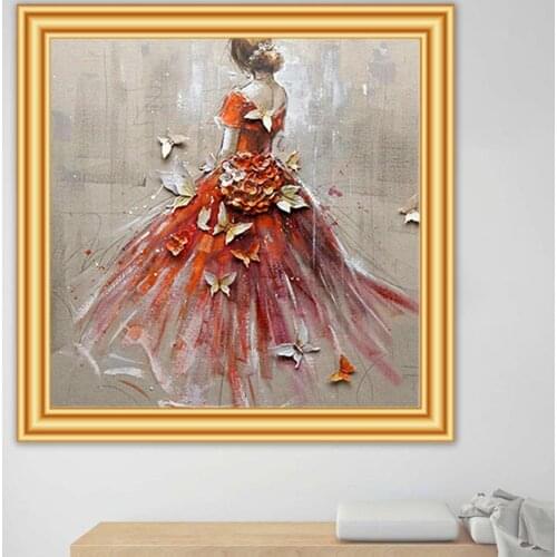 Full Square Round Drill Diamond Embroidery Ballet Girl 5D Diy Diamond Painting Mosaic Picture Of Rhinestones Home Decor Gift