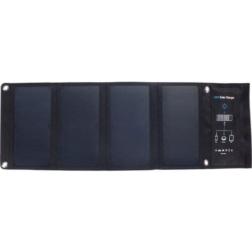28W Portable Foldable Solar Charger with 3 USB Ports High Efficiency Sunpower Solar Panel for Mobile phone