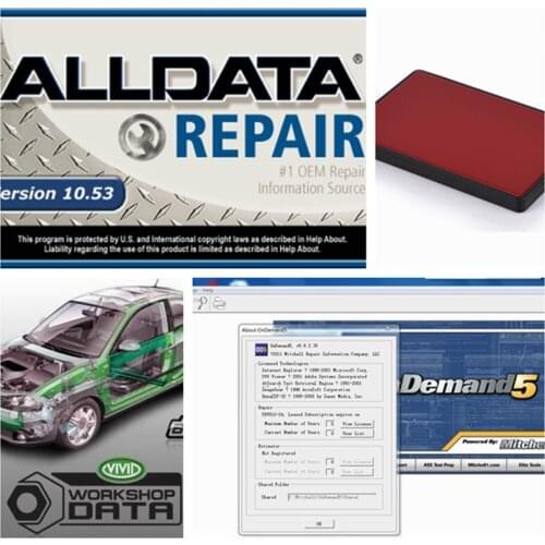 Alldata auto repair software V10.53 all data and Mit//chell OD5 software heavy truck elsawin 5.3 vivid workshop in1tb hdd usb