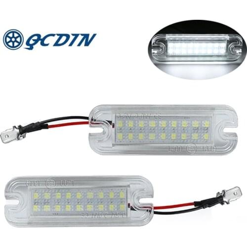 QCDIN For Mercedes Benz LED Canbus Car License Plate Lights 18 SMD 6000K White For Benz W463 G500 G550 G55 G63 G65 1990-2012