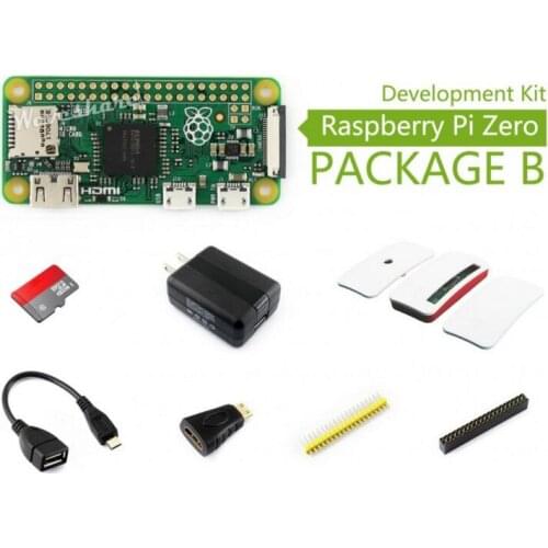 Raspberry Pi Zero W Case Package B,With Mini HDMI to HDMI Adapter, Micro USB OTG Cable,Official Case,Micro SD Card etc