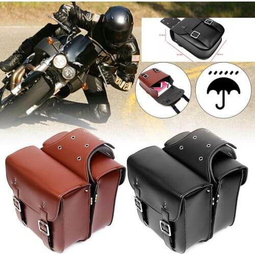XL883 XL1200 Motorcycle Saddle Bags For Harley Sportster XL 883 XL 1200 Pu Leather Side Tool Bag Luggage Black