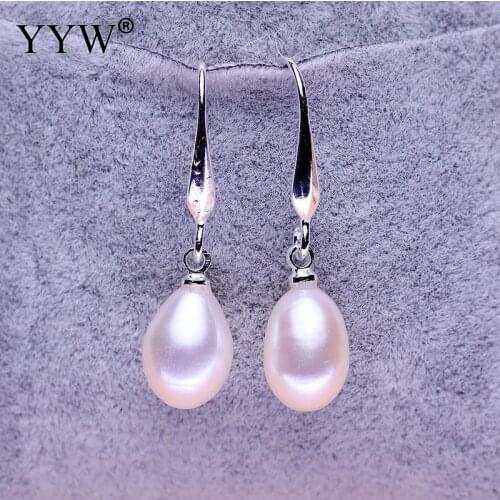 YYW OL Temperament Long Section Of Pearl Earrings Luxurious Rice-shaped Freshwater Pearls Earring For Women Party Jewelry