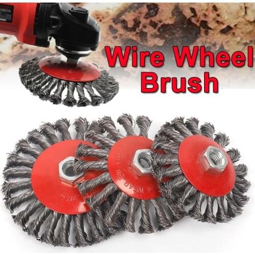 Twist Knot Steel Wire Wheel Brush M14 Rust Removal Wire Wheel Cup Brush Disc for Angle Grinder