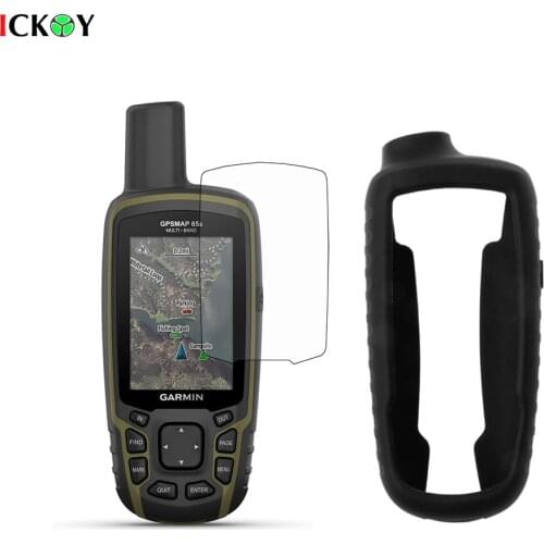 Silicon Protect Case + Screen Protector Shield Film for Hiking Handheld GPS Garmin GPSMap 65 65S 65ST 64S 64ST