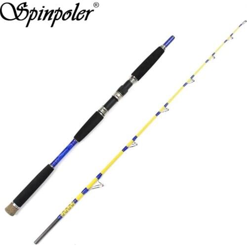Spinpoler High Carbon 1.6m 1.7m Fishing Rod Sea Boat Jig Rod Yellow Canne A Peche Ocean Spinning Tackle Rod