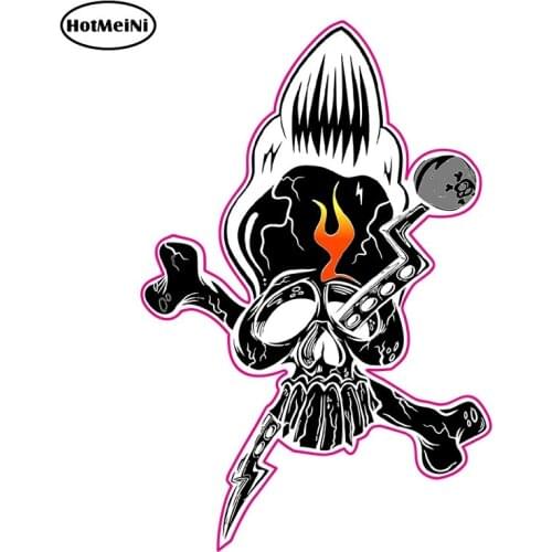 HotMeiNi 13cm x 8.6cm Hotrod Skull Stickers Funny Auto Stickers Decals Car Styling Sticker Motorcycle Car Decal Accessories