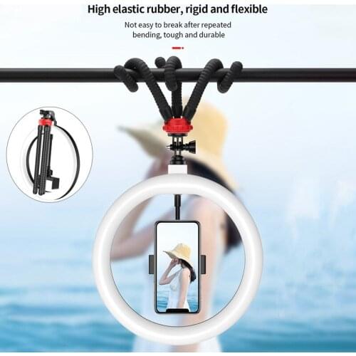 10inch Photography LED Selfie Ring Light 26cm Dimmable Camera Phone Ring Lamp With Octopus Tripods For Makeup Video Live Studio