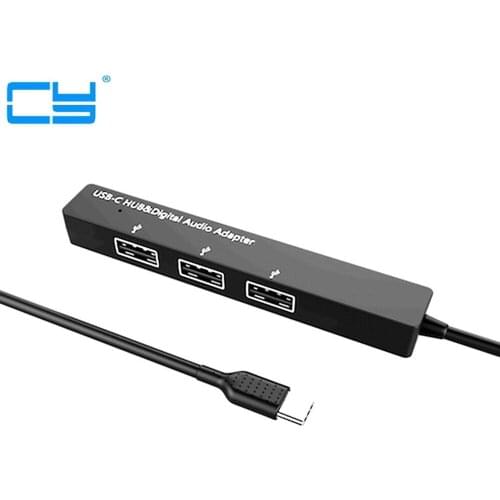 USB 3.1 Type C To USB 2.0 HUB + 3.5mm Audio Output Converter Cable For MacBook Pro 13 15 Chromebook S8 Note8 G6 V20 V30