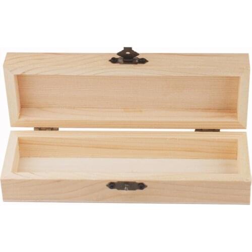 Pencil Case Vintage Lockable Portable Rectangular Wooden Large Capacity Storage Box Stationery Storage Case Pen Holder Organizer