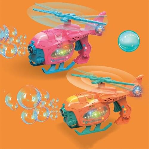 Blower Bubble Gun Automatic Bubble Machine Movable Helicopter With Music Light Outdoor Soap Bubbles For Children Gift 비누방울 버블건