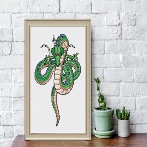 Top Quality Embroidery the Eternal Shenron Cross Stitch Kit Michaels with 100% Cotton Flosses&Free Shipping for Customized Gift
