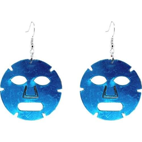 Funny Cute Mirror Acrylic Mask Earrings Womens Fashion Unique Handmade DIY Jewelry Gifts Party Interesting Accessories