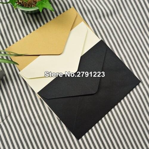 100pcs retro simple paper Postcard envelope 16.2*11.4 cm for invitations kraft paper sobres Three colors Blank White Dark Khaki